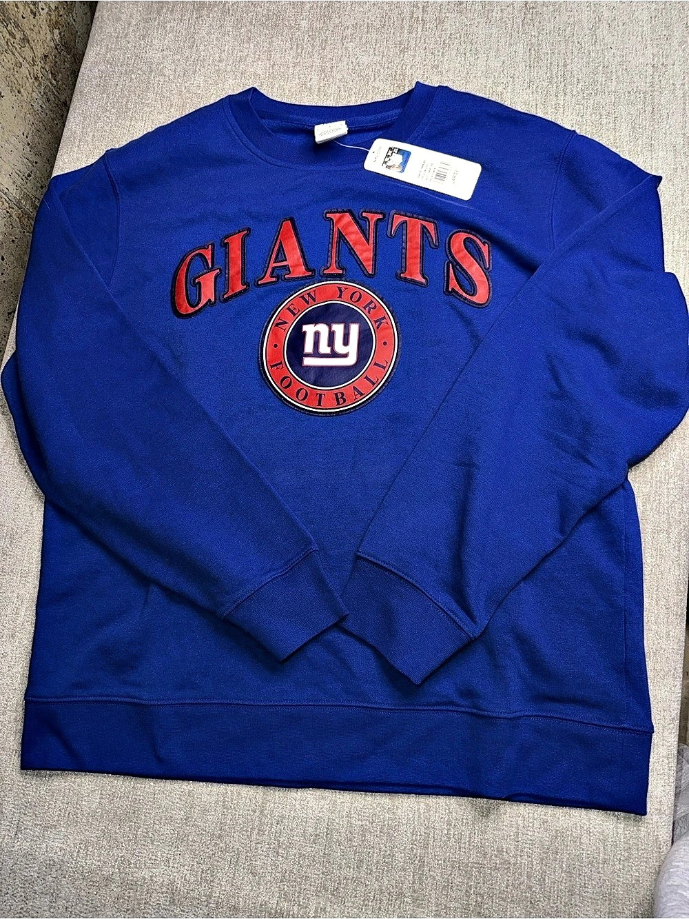NFL New York Giants sweatshirt Blue & Red Size Large NWT